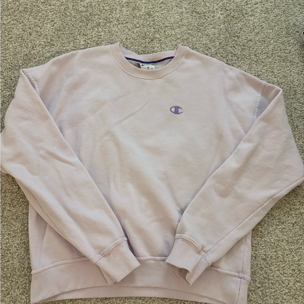 Champion Pink Crewneck Sweater Soft Cotton Blend